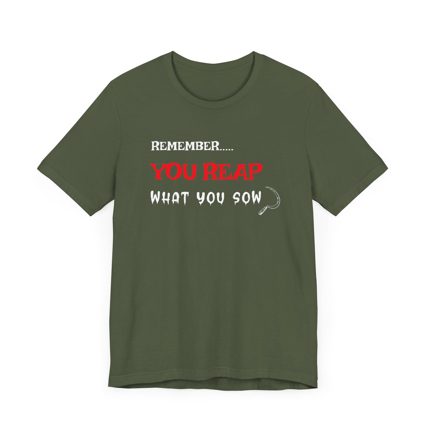 Remember you will reap what you sow-Unisex Jersey Short Sleeve Tee, religious tshirt, Bible t-shirt