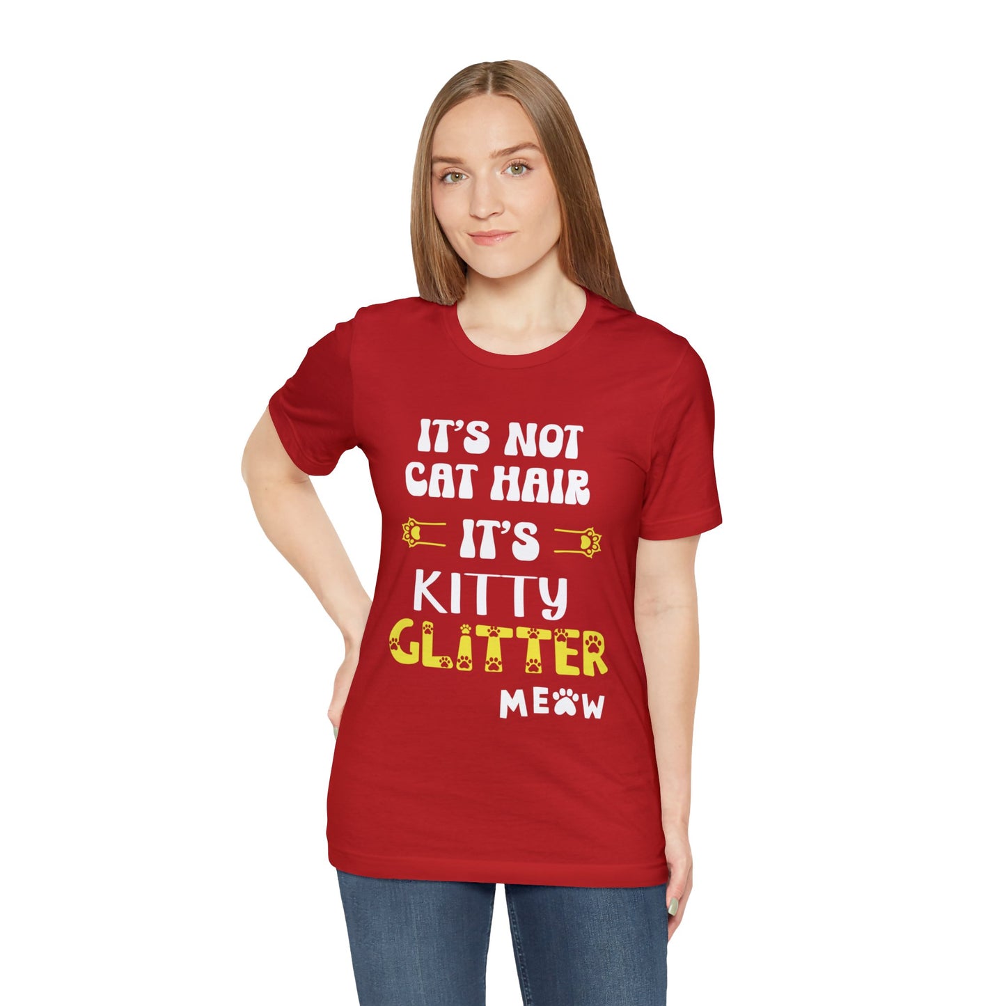 It's not cat hair, it's kitty glitter funny cat lovers tee, cat mamma t-shirt, cute cat tee, cat hair shirt, animal lovers tee