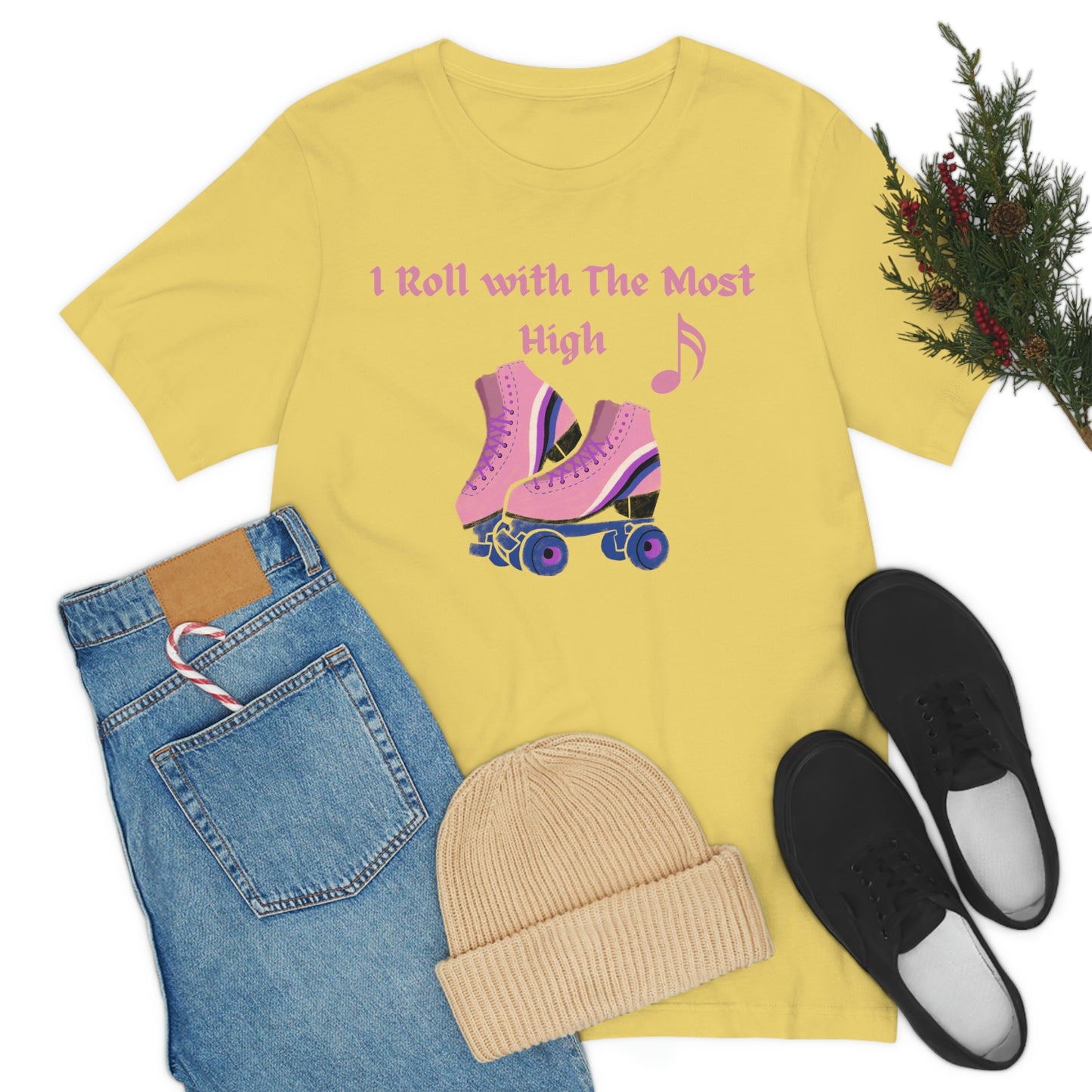 I Roll with the Most High tee, Christian women's tshirt, Jesus t-shirt, Motivational graphic tshirt , skate gift, religious skate party tee, faith gift, gift for mom or wife, sister daughter gift