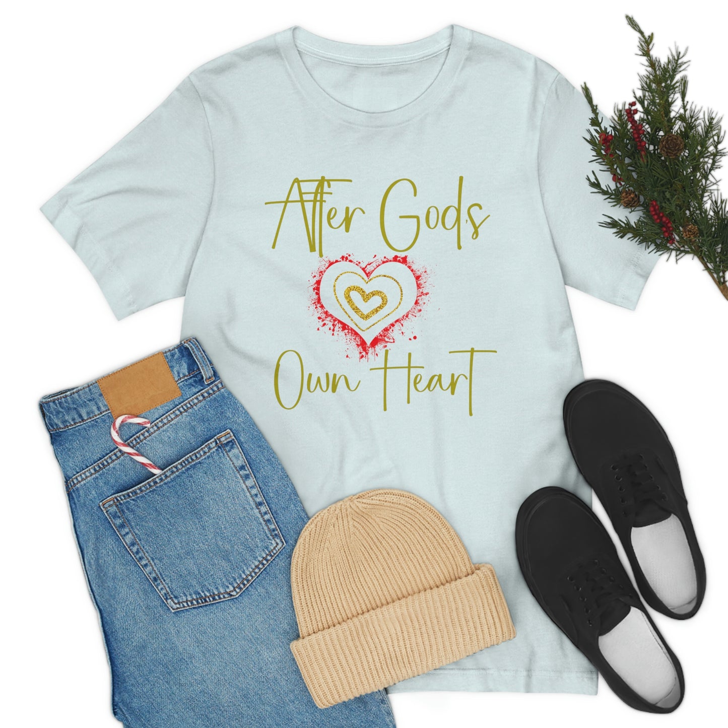 After God's Own Heart, Christian tshirt, Bible gift, Mothers day tee gift, Inspirational tee, Jesus shirt