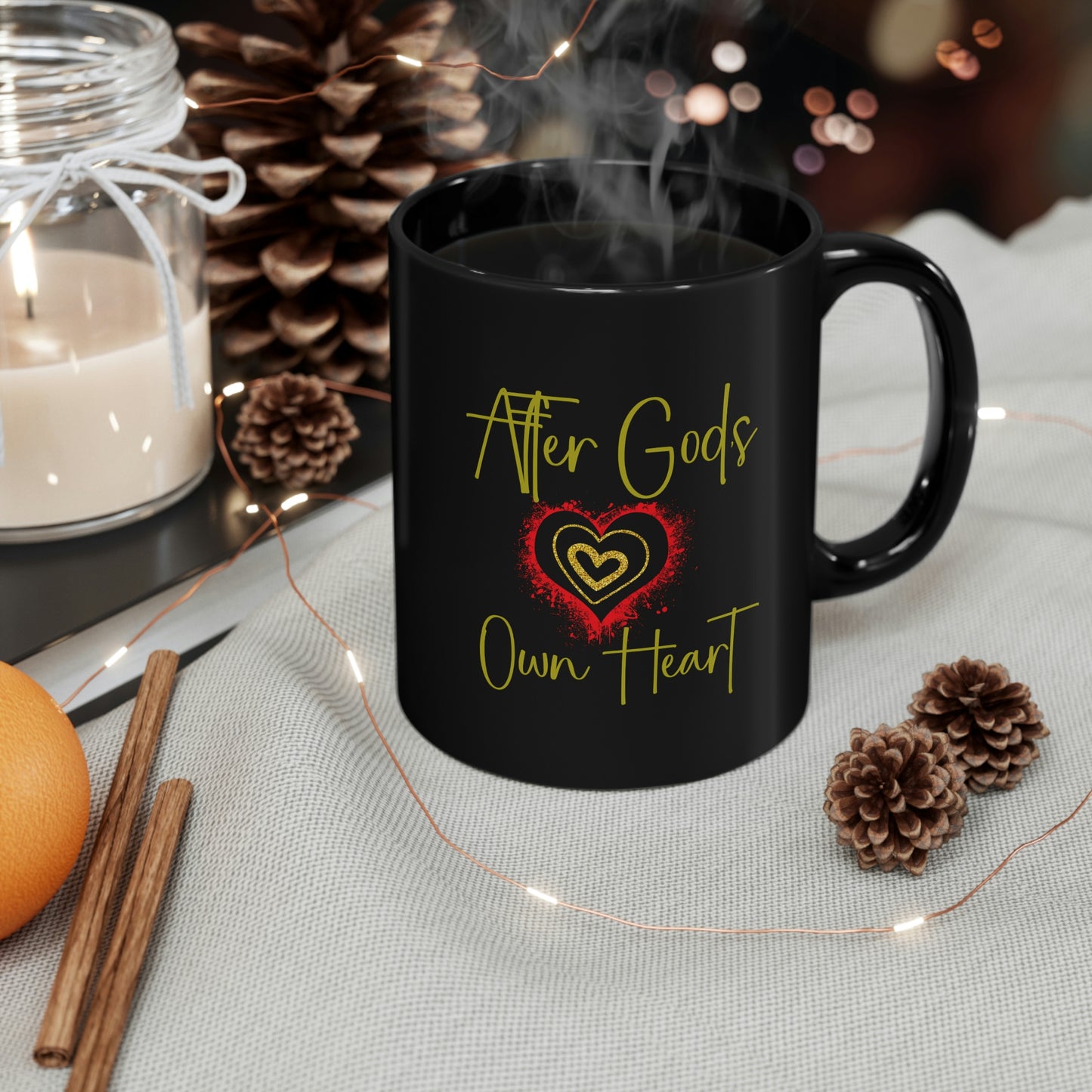 Christian Mug-After God's Own Heart-Heart month mug gift, Jesus mug, Inspirational gift for women or men