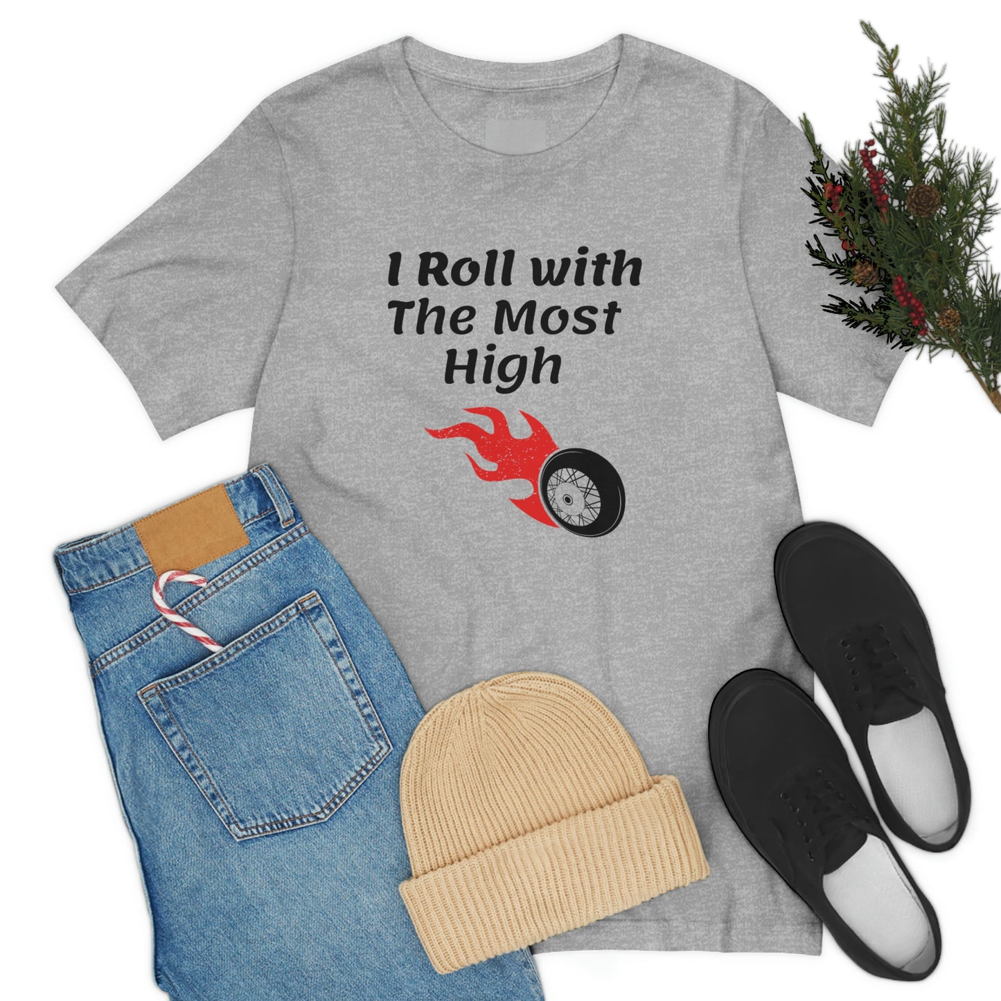 I Roll with the Most High Christian tshirt, skate lovers gift, Religious graphic tee, Roller skating gift, motivational exercise shirt, Jesus tshirt