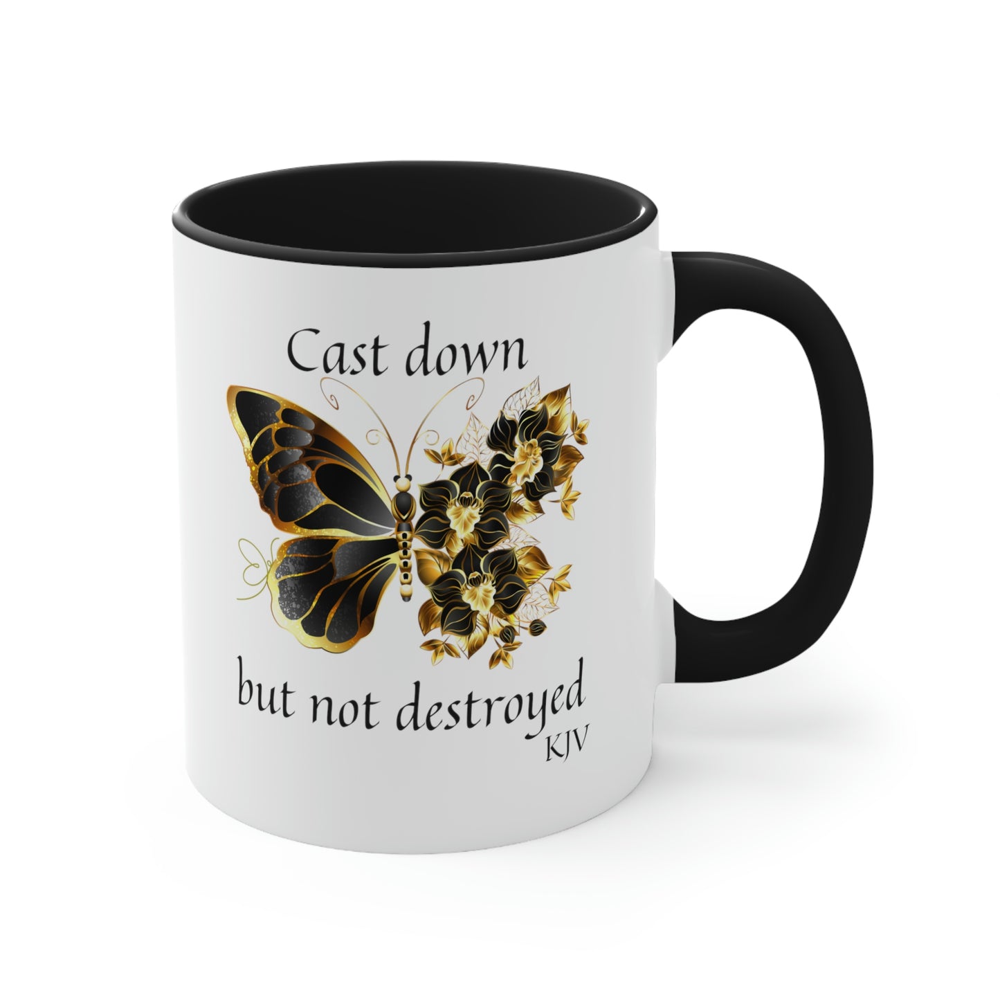 Christian Mug- Cast down but not Destroyed, Bible verse mug, Inspirational gift for Religious woman