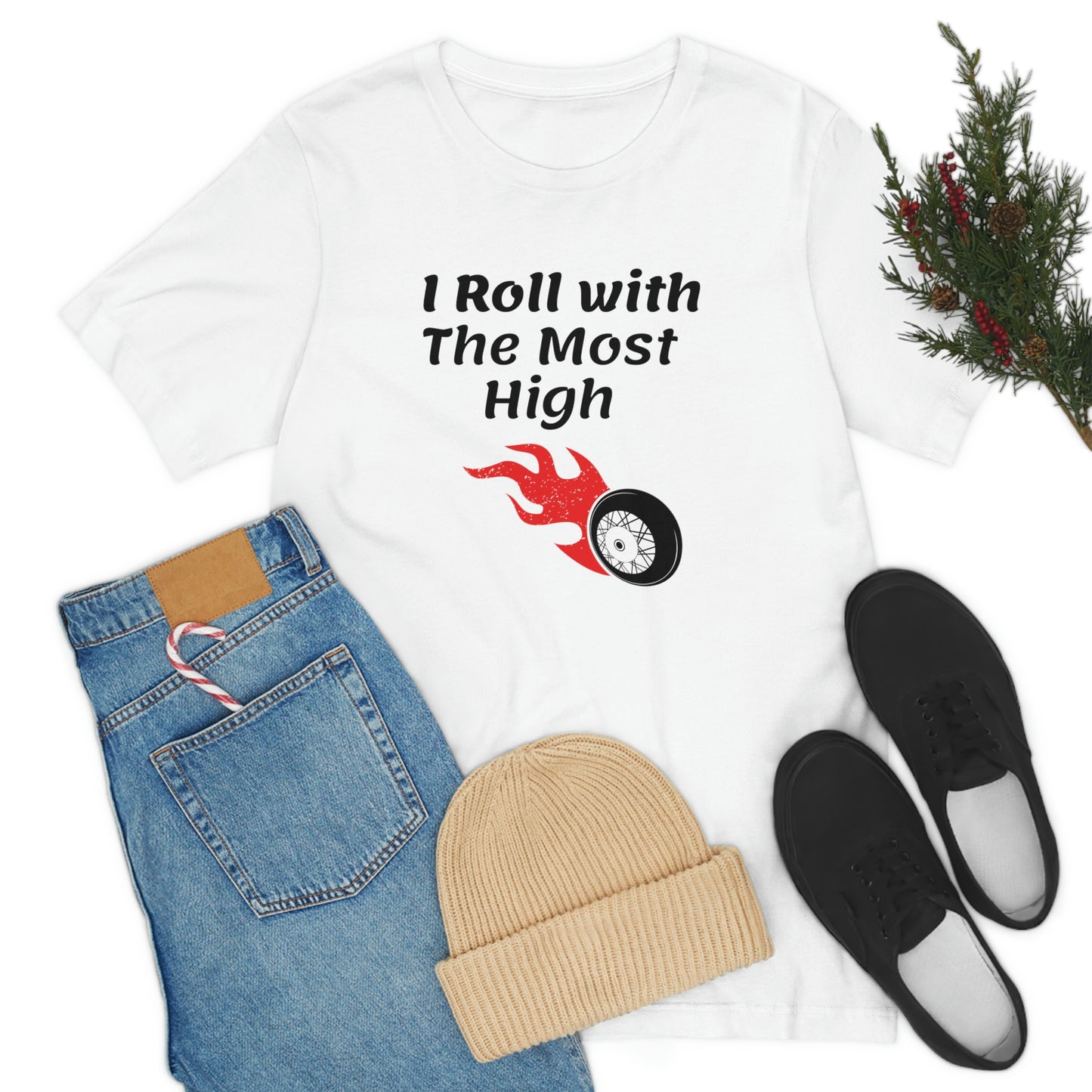 I Roll with the Most High Christian tshirt, skate lovers gift, Religious graphic tee, Roller skating gift, motivational exercise shirt, Jesus tshirt