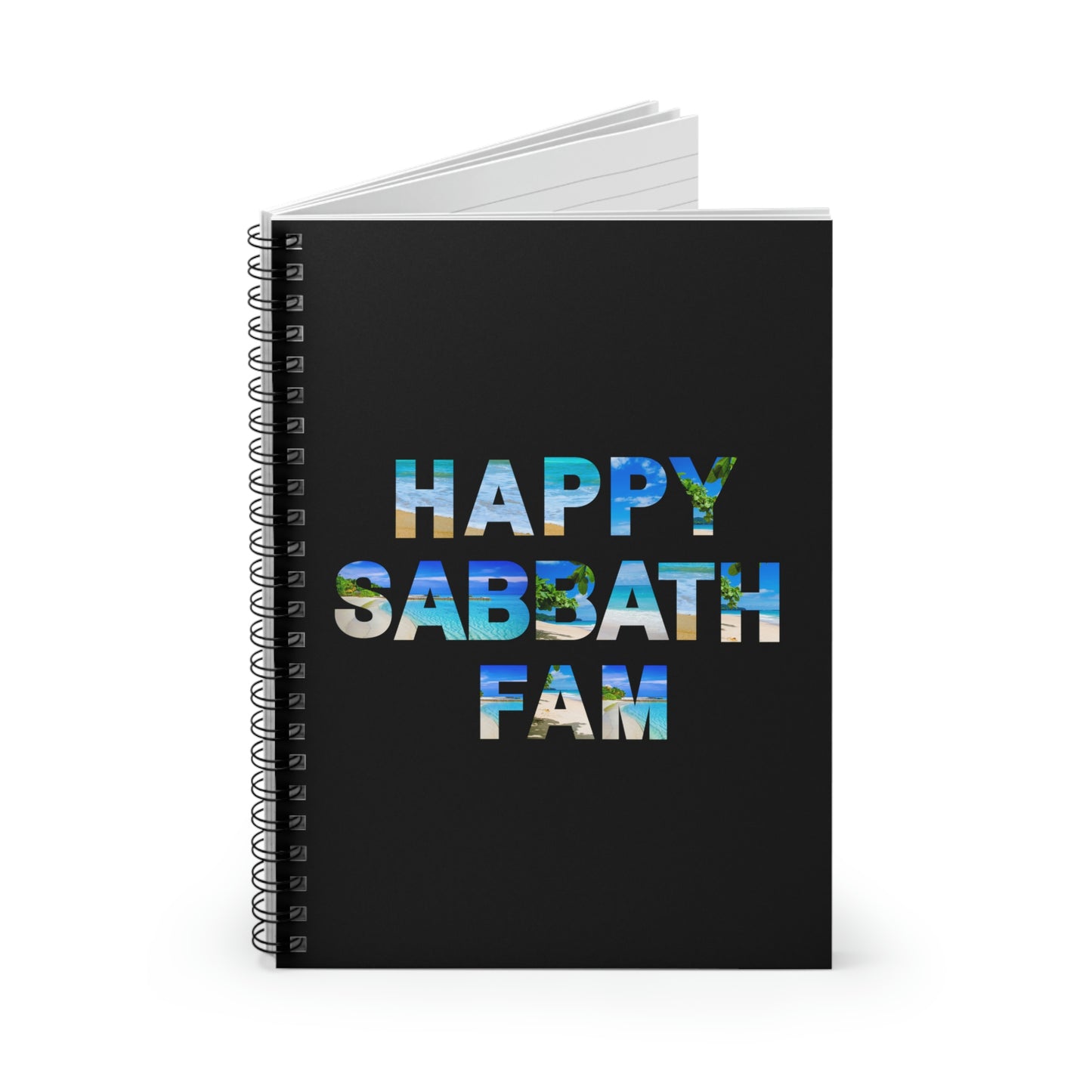 Religious Notebook- Happy Sabbath Fam, Christian Sabbath keepers journal, Inspirational gift for family, Diary for sermon notes and Bible study