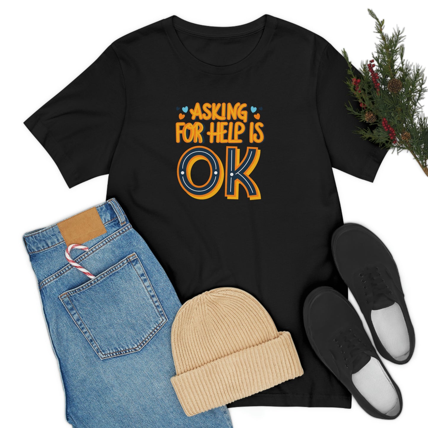 Asking for help is ok, mental health awareness tee, gift for nurses, therapist shirt, inspirational tshirt