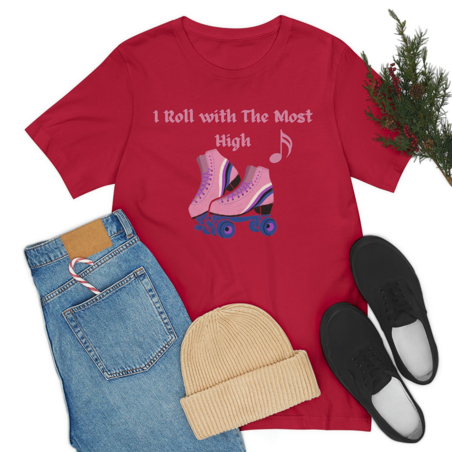 I Roll with the Most High tee, Christian women's tshirt, Jesus t-shirt, Motivational graphic tshirt , skate gift, religious skate party tee, faith gift, gift for mom or wife, sister daughter gift