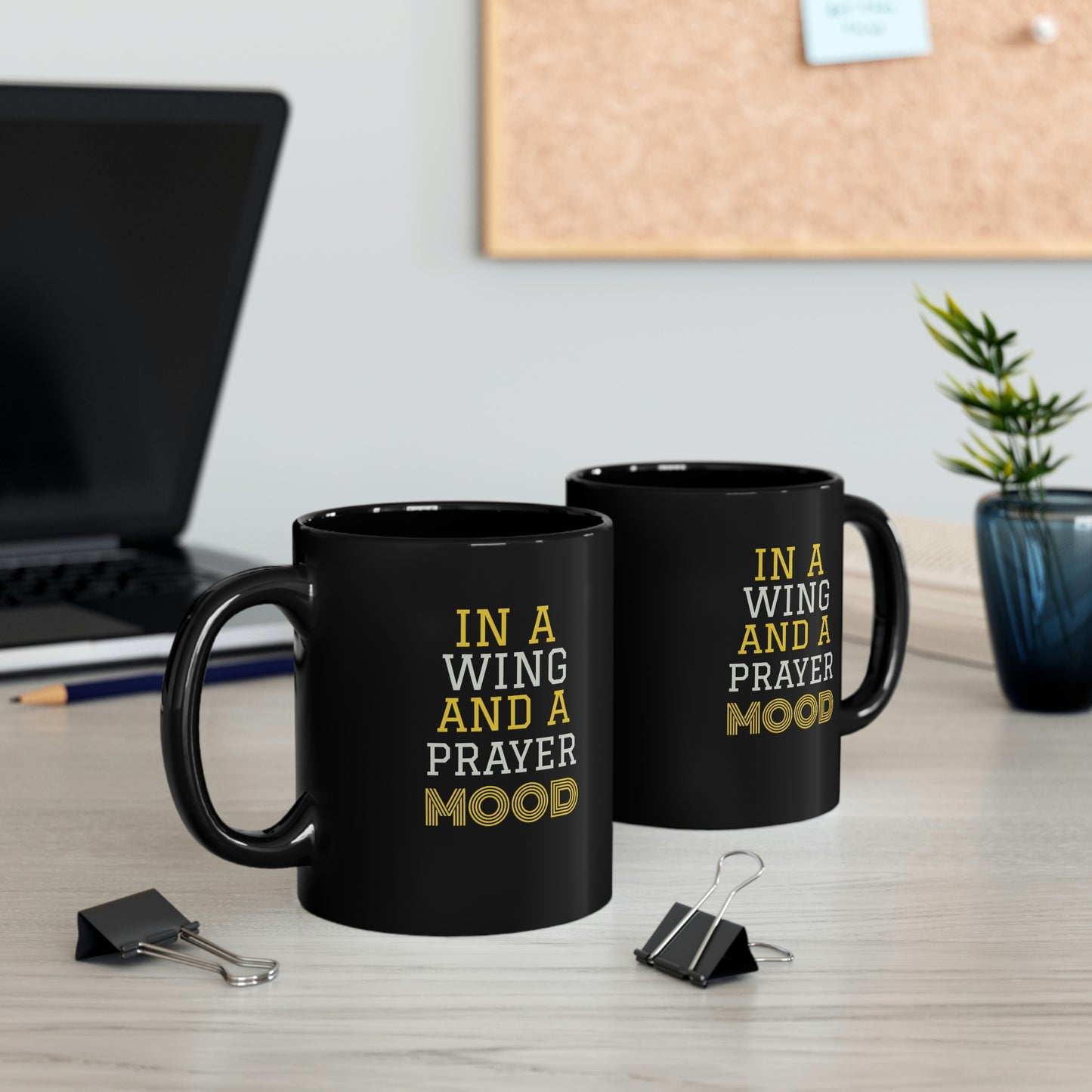 Christian Mug- In a Wing and a Prayer Mood religious coffee mug, mental health mug, Inspirational mug for students