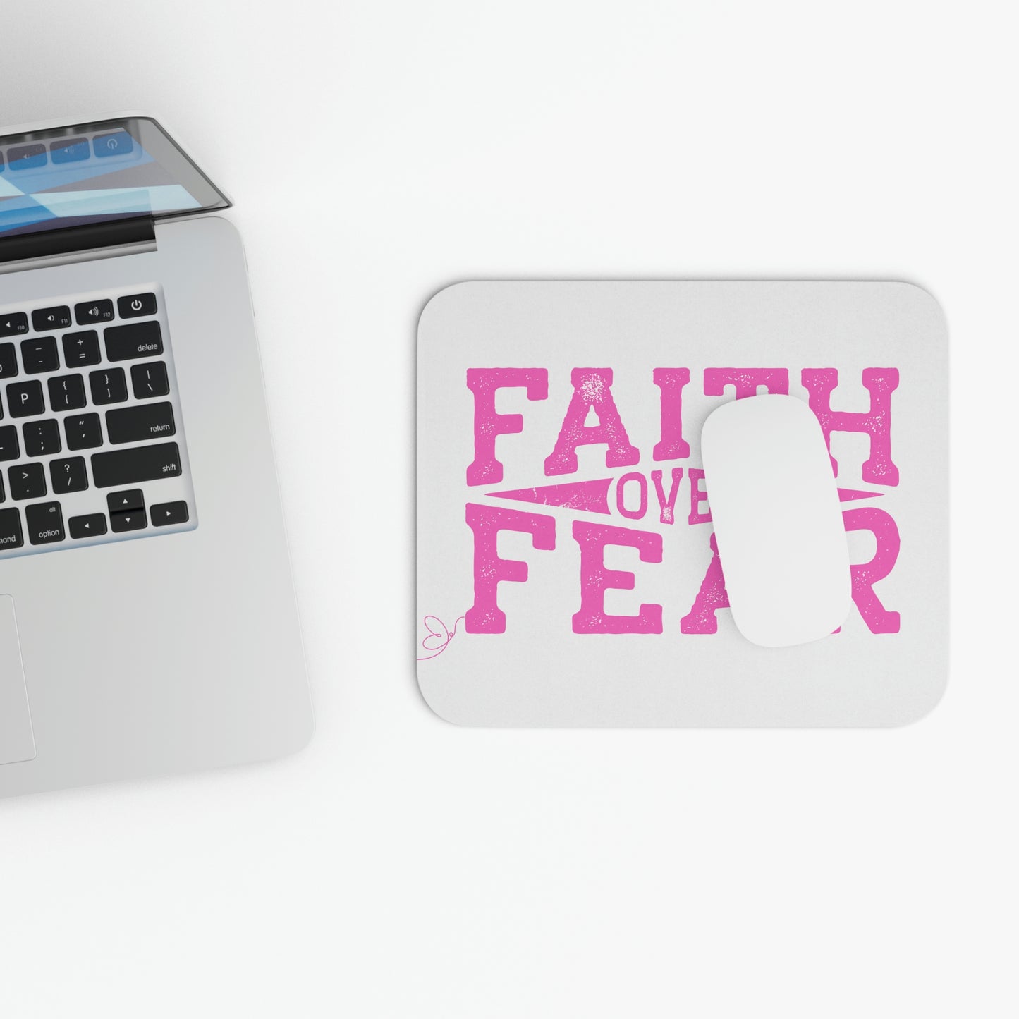 Religious Mouse Pad- Faith Over Fear, Religious desk pad, office gift, faith office decor, Christian gift