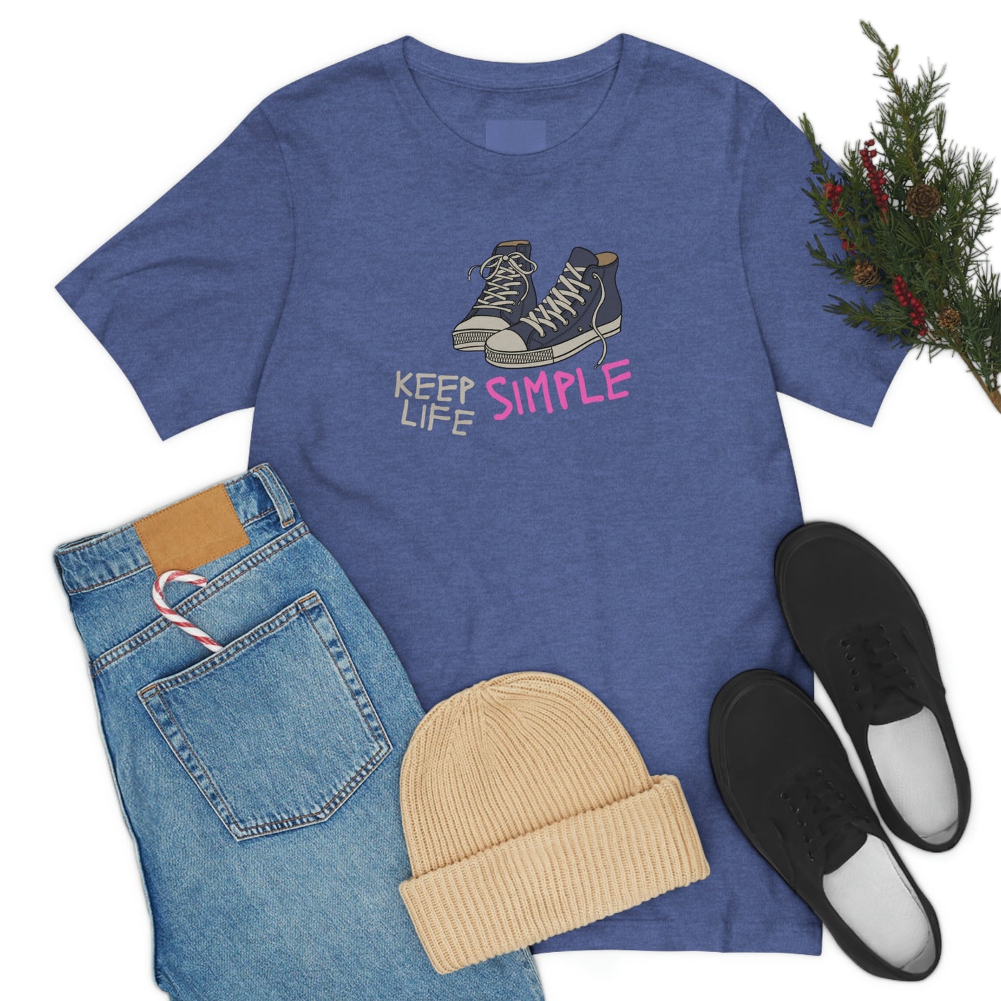 Keep Life Simple tshirt, inspirational tshirt, motivational graphic tee, self care tee, sneakers tee,family tee,  mental health awareness tshirt, gift for nurses week, pastor gift, worship leader gift, gift for teacher