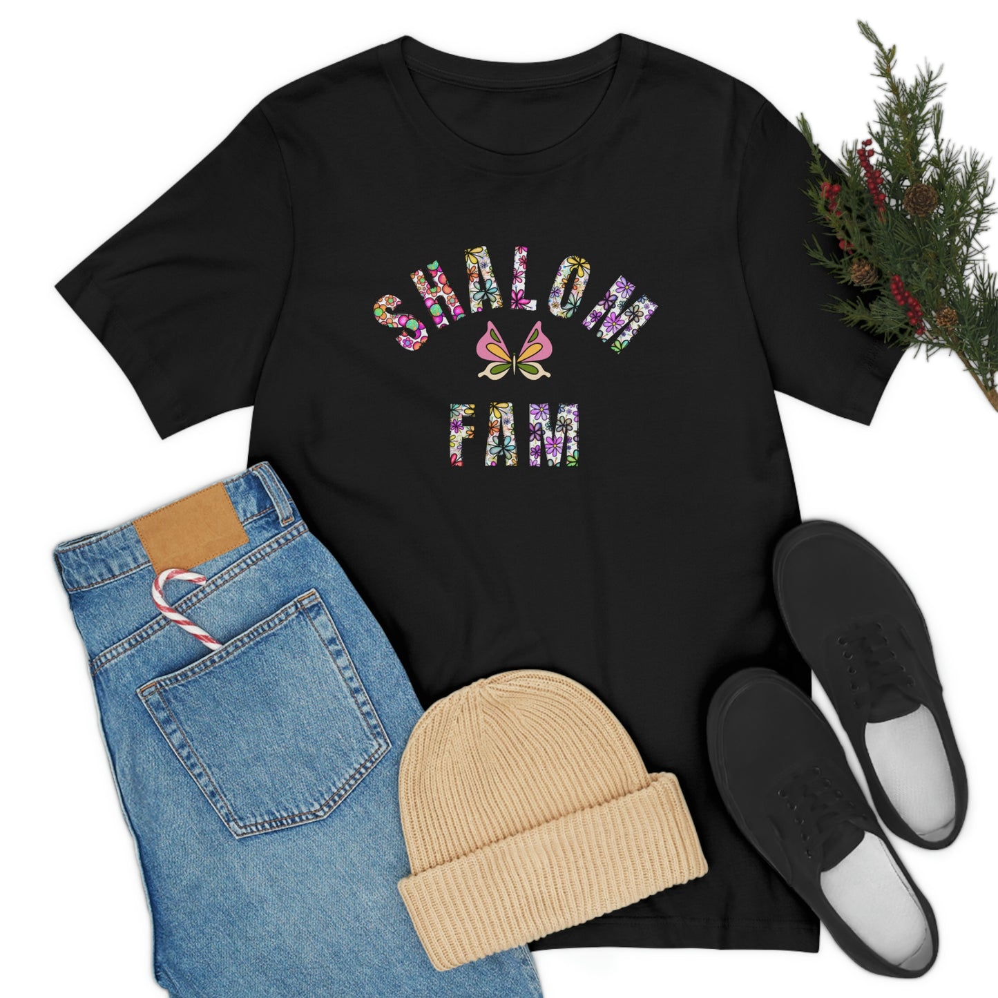 Shalom Fam-Christian inspirational tee, Hebrew shirt, Israelite tshirt, Peace tee, Motivational tshirt, Peace gift, butterfly lovers tshirt gift