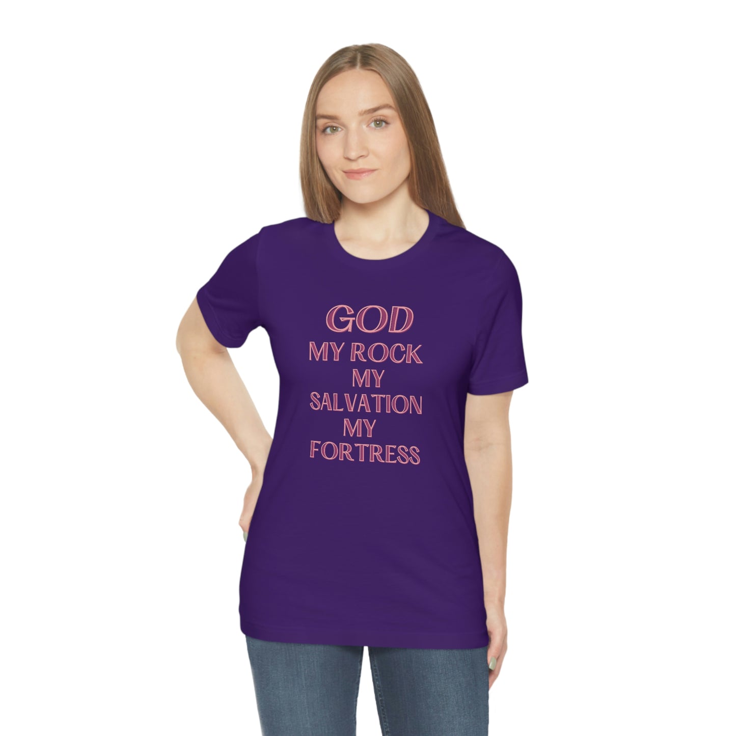 God my Rock, my Salvation, my Fortress -Christian tee for women, Bible tee, Religious gift, faith tshirt, Inspirational t-shirt