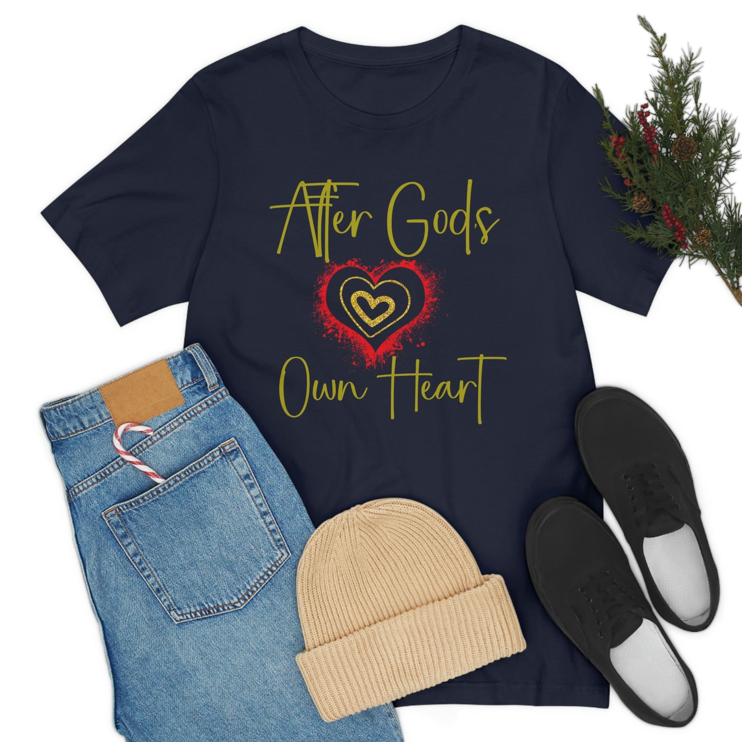 After God's Own Heart, Christian tshirt, Bible gift, Mothers day tee gift, Inspirational tee, Jesus shirt