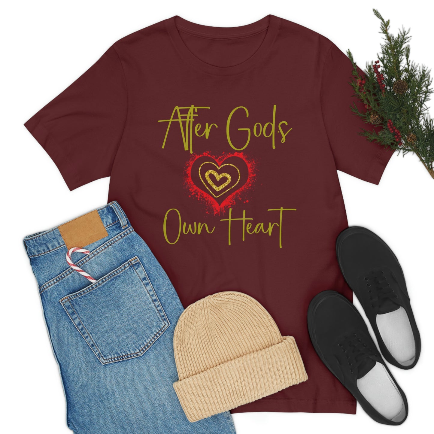 After God's Own Heart, Christian tshirt, Bible gift, Mothers day tee gift, Inspirational tee, Jesus shirt