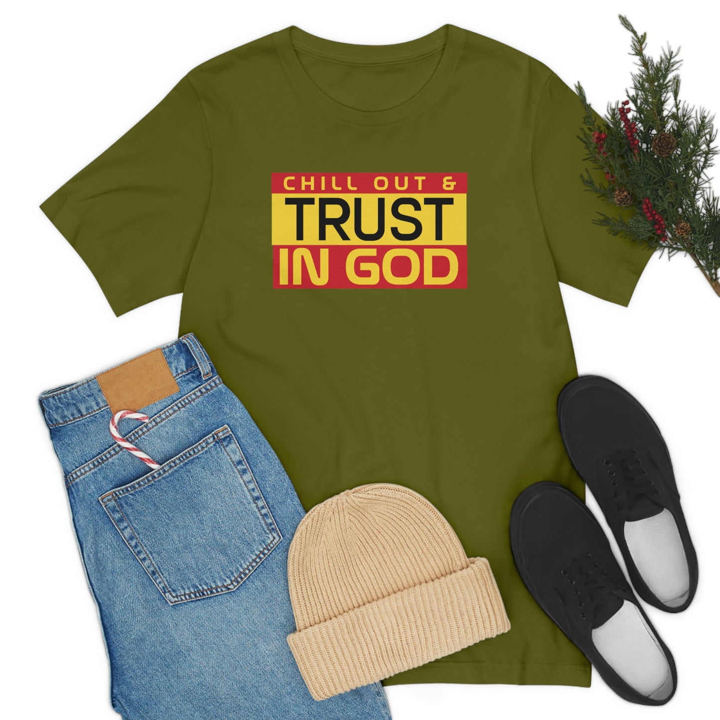 Chill out and Trust God Christian tee, motivational tshirt, gift for dad or brother, inspirational tee, graphic tee gift , Jesus tee