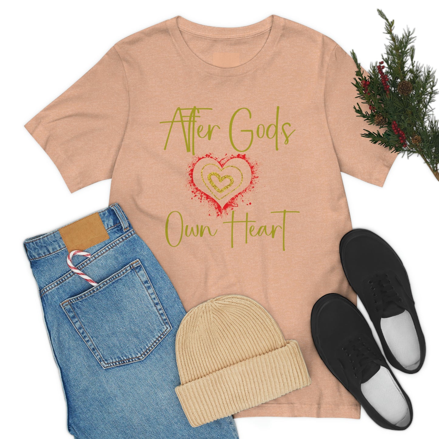 After God's Own Heart, Christian tshirt, Bible gift, Mothers day tee gift, Inspirational tee, Jesus shirt