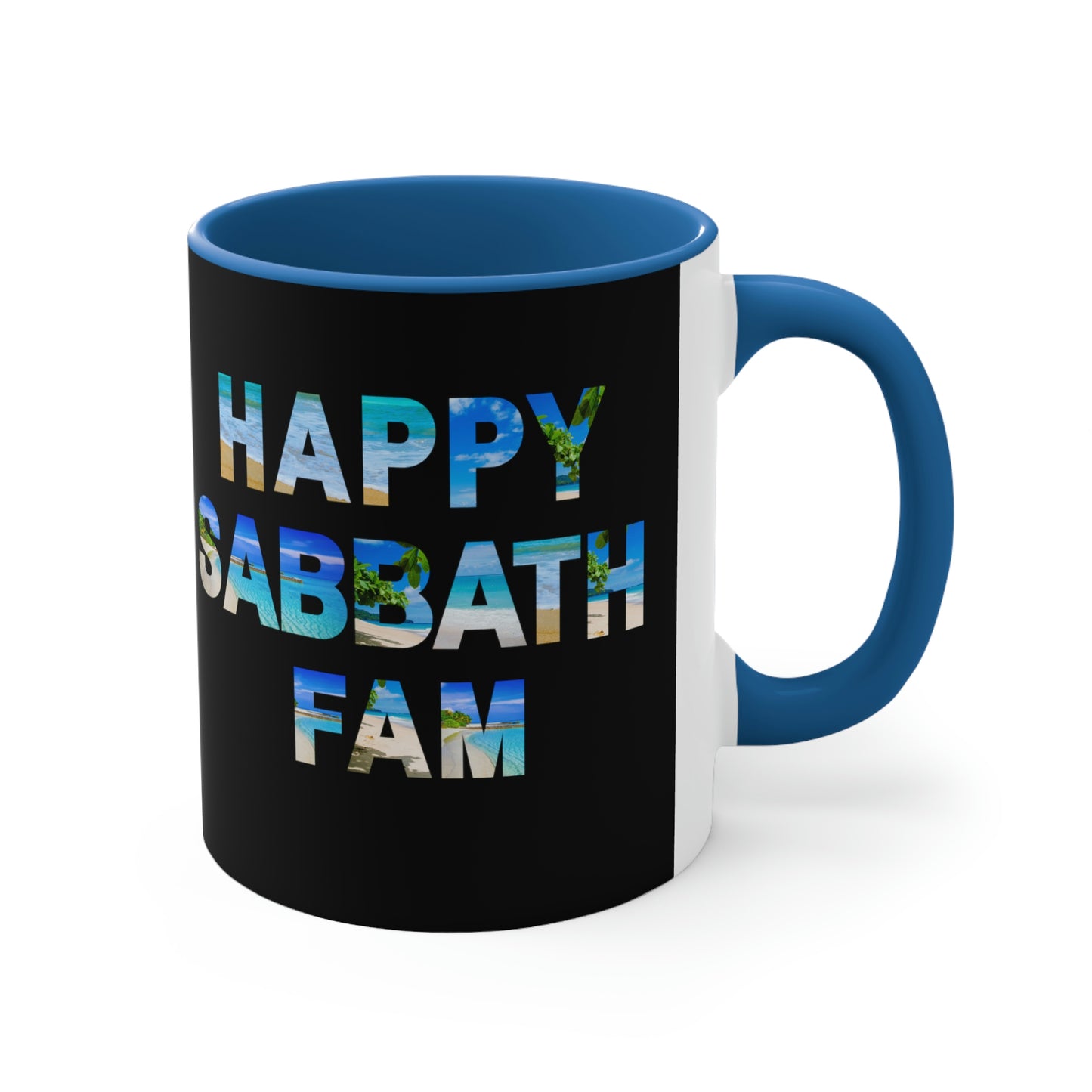 Christian Mug- Happy Sabbath Fam- 7th Day mug gift, Faith gift, 4th Commandment mug