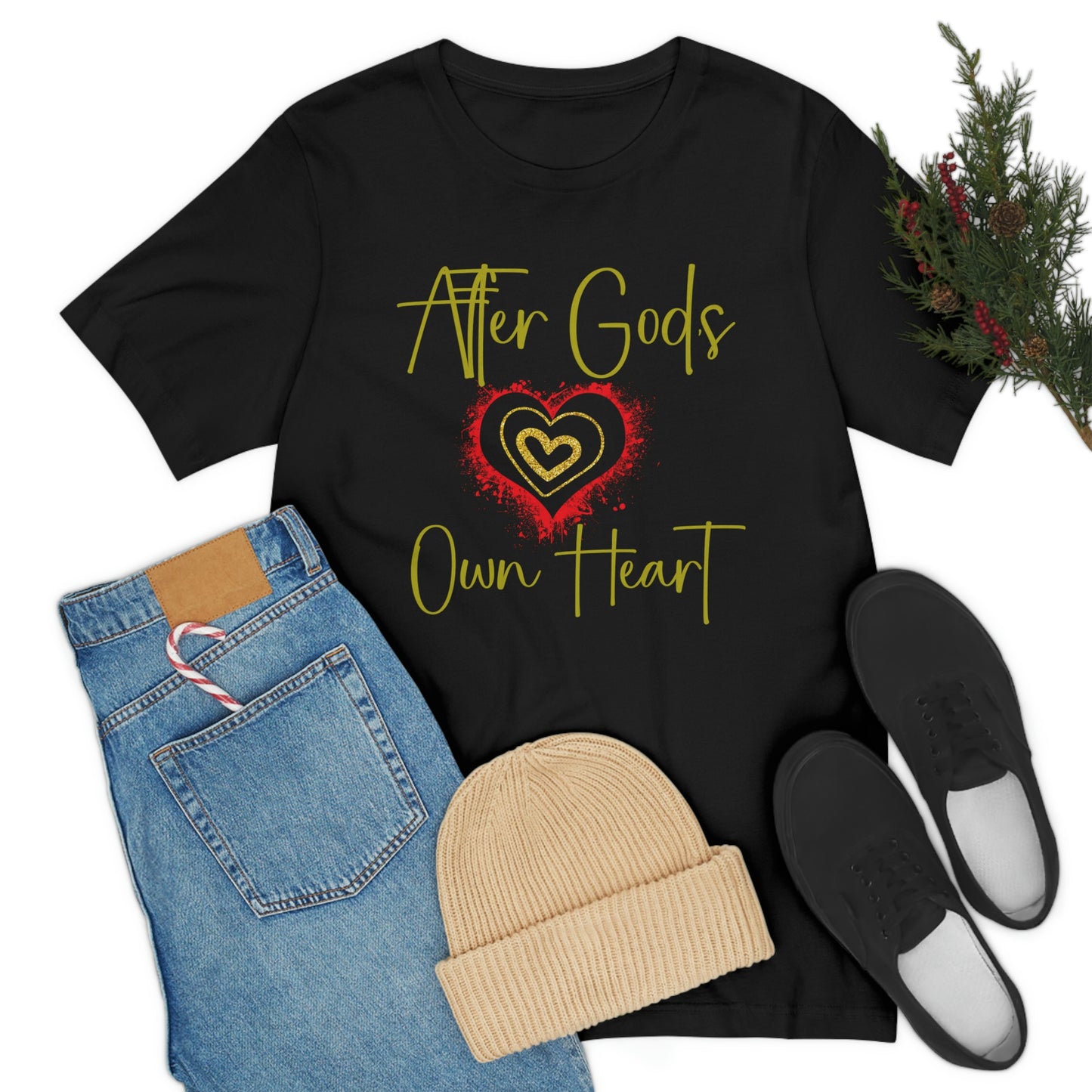 After God's Own Heart, Christian tshirt, Bible gift, Mothers day tee gift, Inspirational tee, Jesus shirt