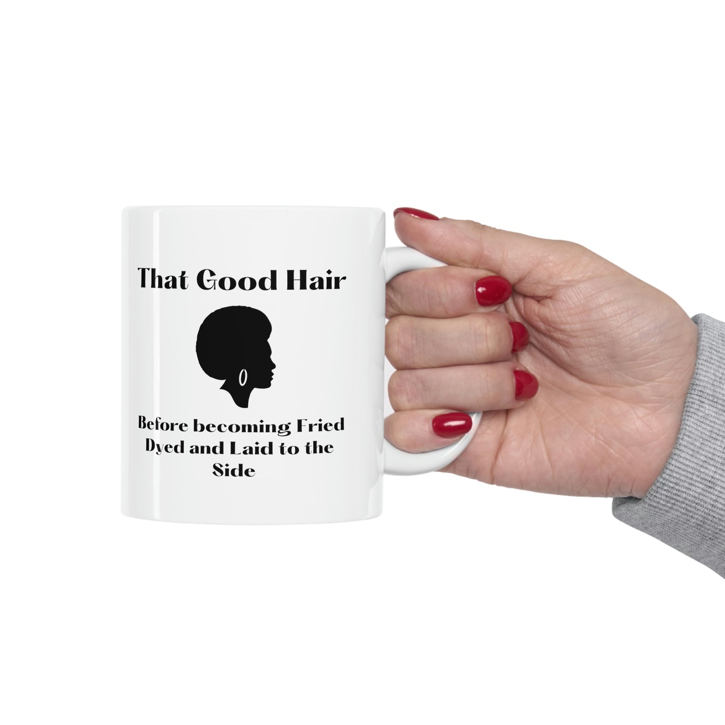 Natural Hair Mug- That Good Hair-Hairstylist gift mug, Salon decor, Stylist gift, retro natural hair mug gift