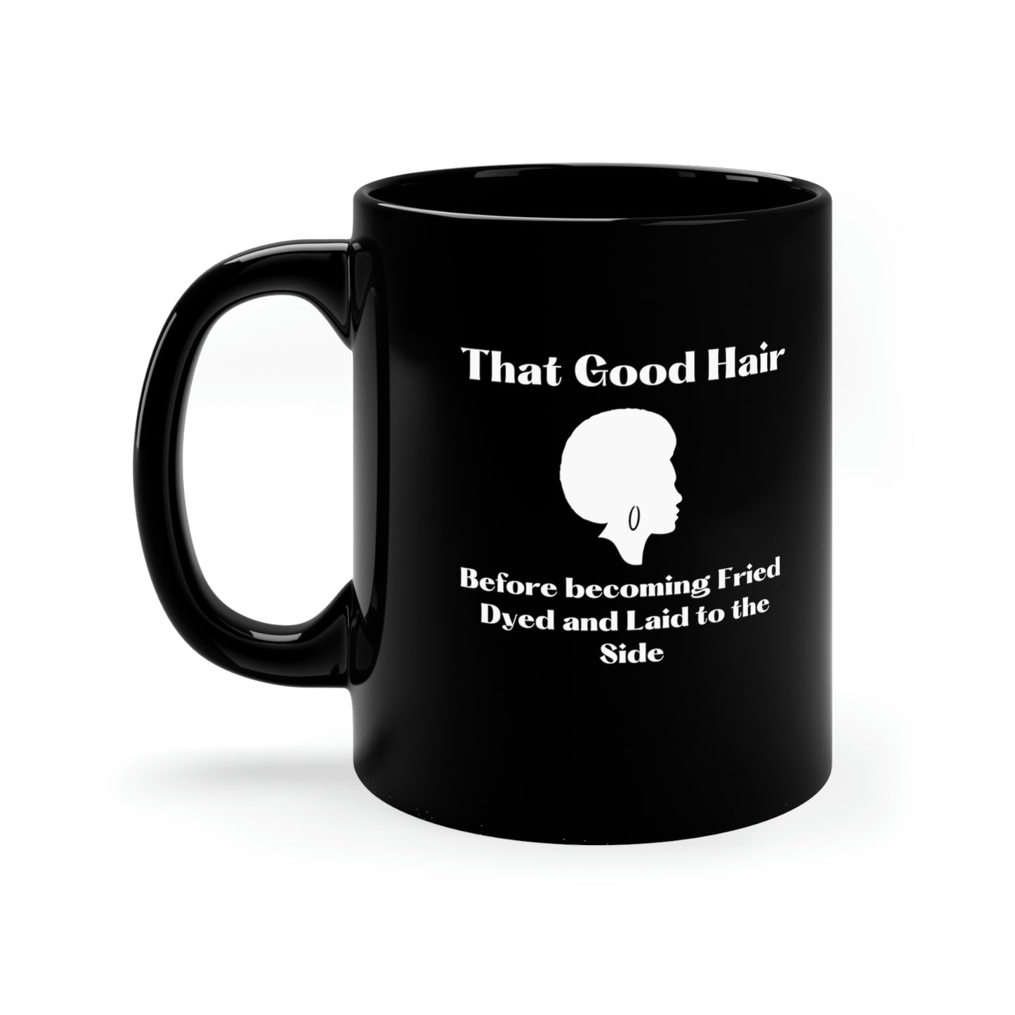 black and white natural hair mug with retro afro,*** See Matching Tee and Tote, gift for cosmetology student, Black History mug, 