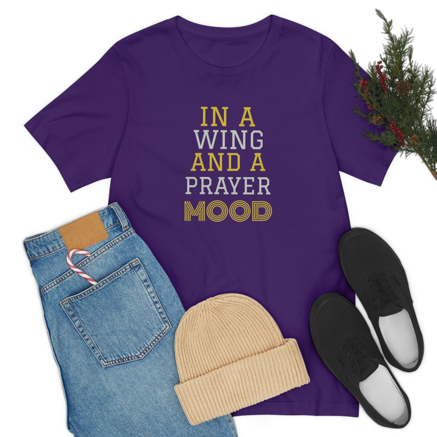 In a Wing and a Prayer Mood Inspirational tshirt, Christian Prayer tee, mental health awareness t-shirt, Nurse week tee, gift for Christian, gift for pastor, worship leader gift choir gift