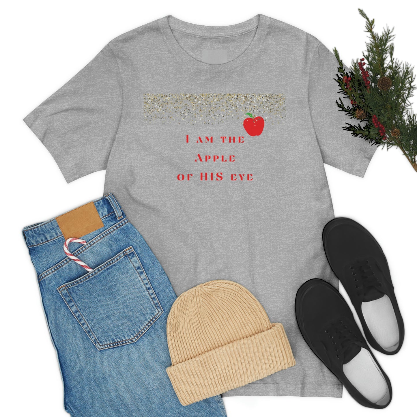 I am the apple of HIS eye Christian t-shirt, Faith tshirt, Inspirational gift for religious women,  apple of God's eye tee, Jesus tee, Inspirational tee, apple tee