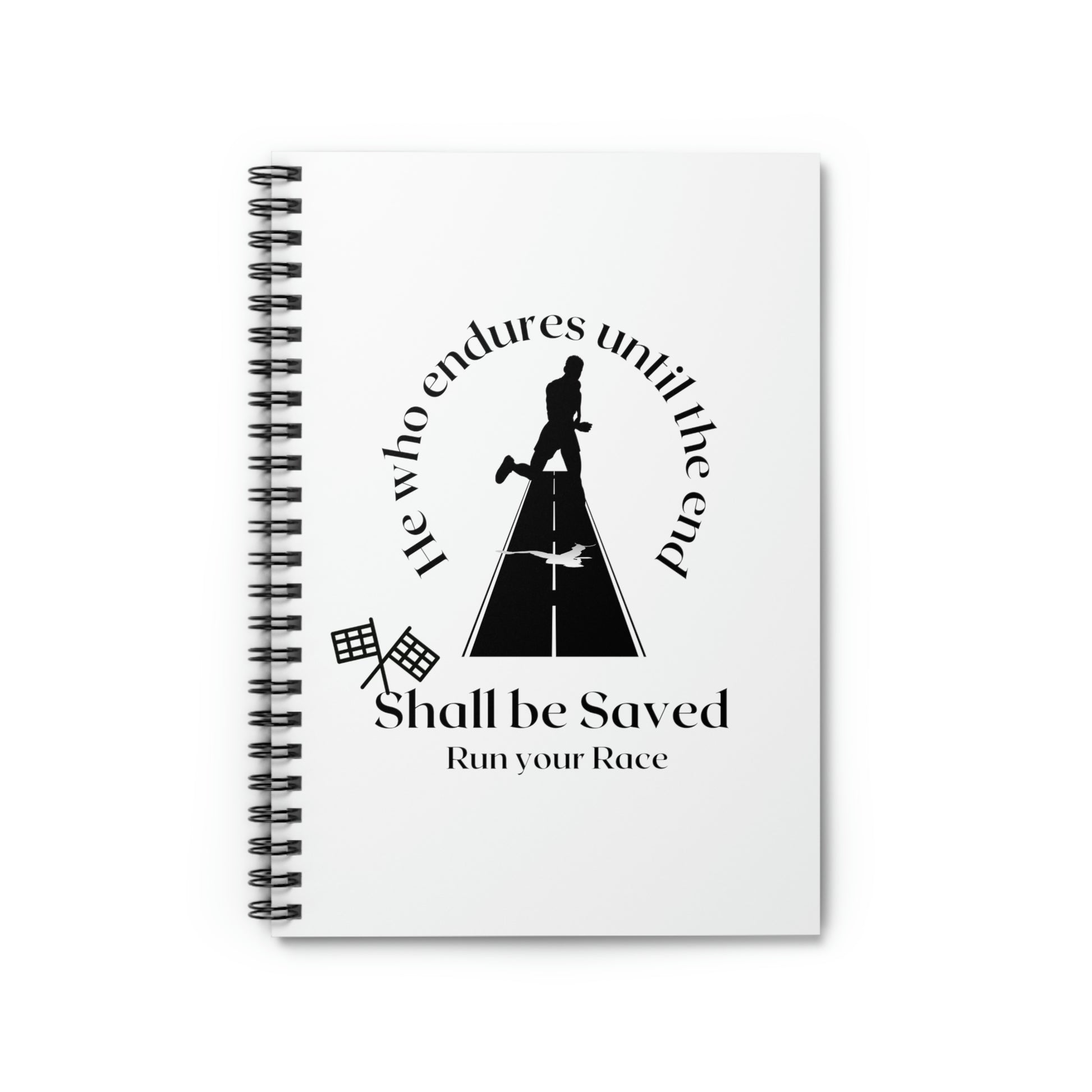 Christian journal reads " He who endure until the end" *** See Matching Tee, Mousepad and Mug, Revelations inspirational journal, End times notebook Baptismal gift for Christians, widows journal, sermon notes notebook. 