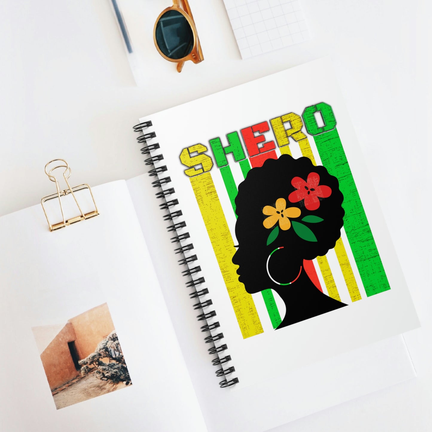 Religious Notebook- Shero, Inspirational Natural hair journal for women, gift for Natural Hair Stylist, gift for Cosmetology student, Black history  notebook