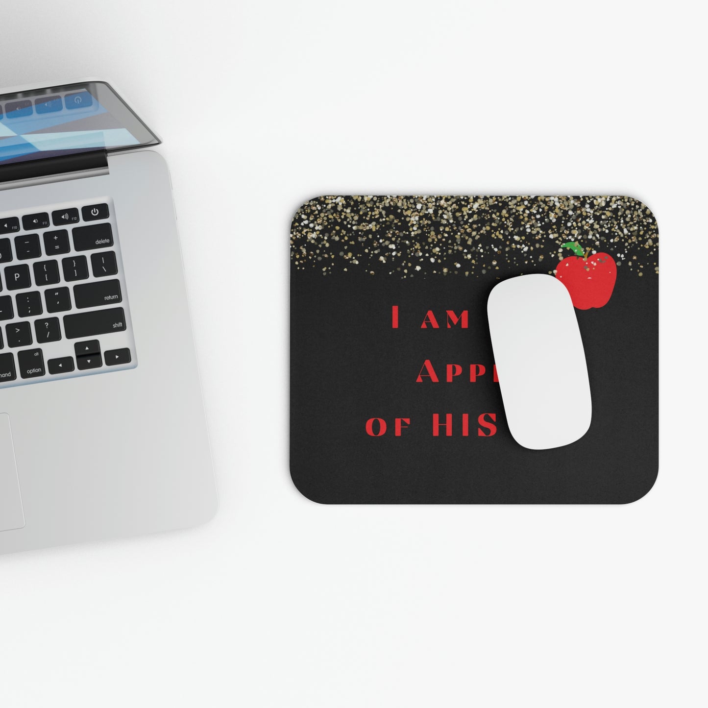 Religious Mouse Pad- I am the apple of His eye, Christian themed desk decor, Inspirational office gift