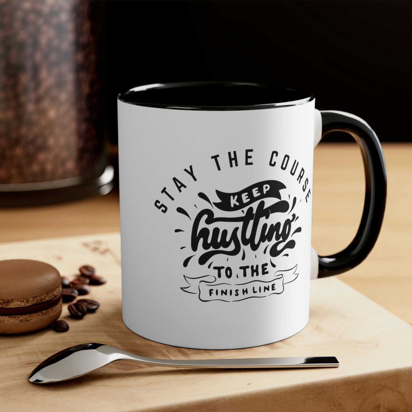 Christian Mug -Stay the Course, Keep Hustling to the Finish Line, Motivational mug, gift for new Christian