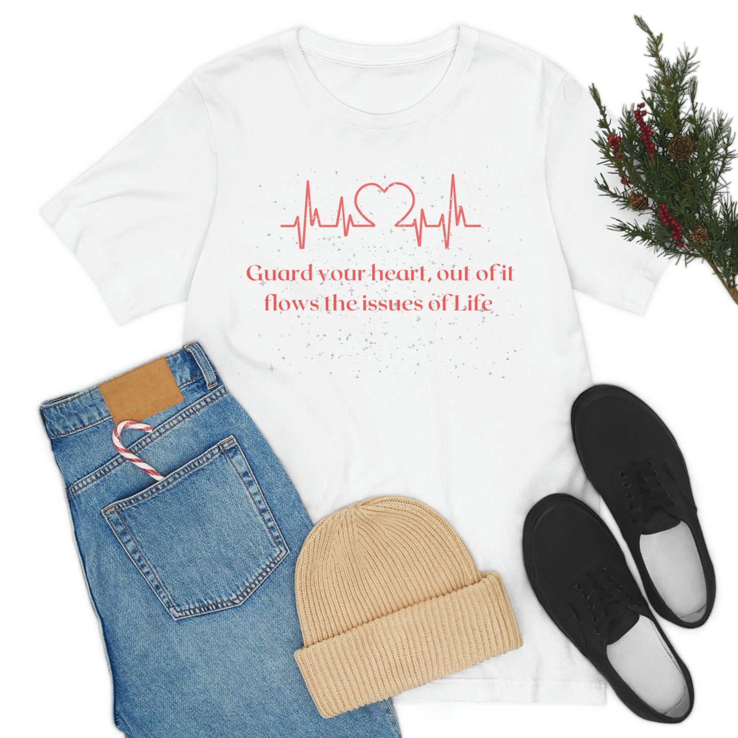 Guard your heart, out of it flows the issues of Life -Christian t-shirt, gift for mom, inspirational tshirt, Scripture quote tee , heart health tshirt