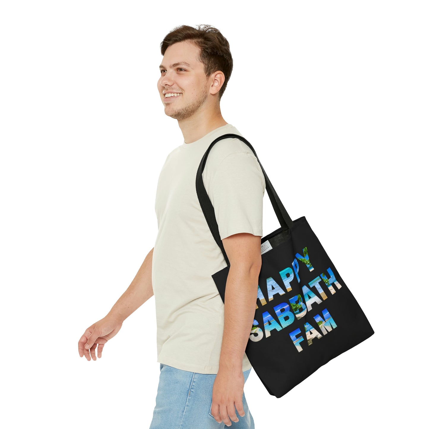 Religious Tote Bag-Happy Sabbath Fam, Sabbath Keepers gift tote bag, Christian family tote bag