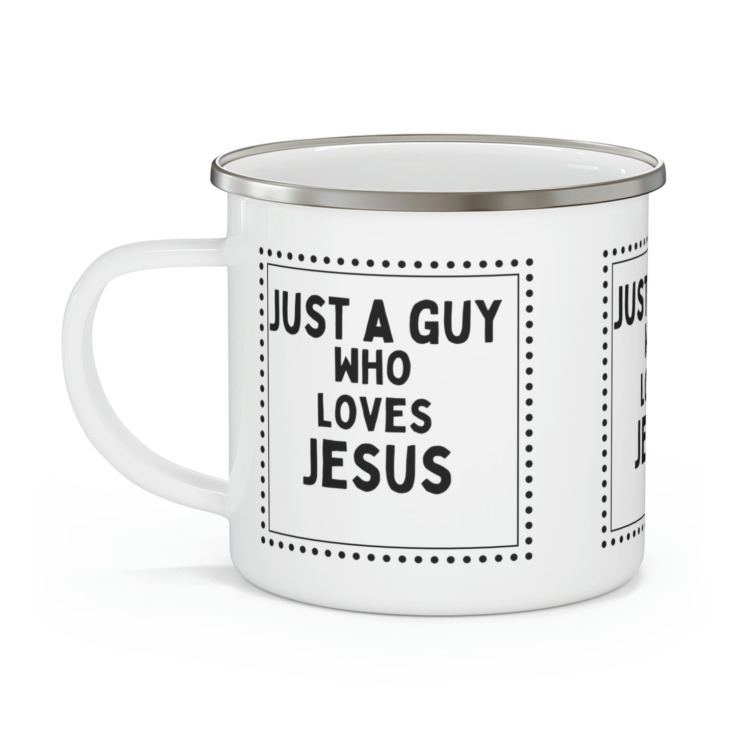 Christian Camping Mug-Just a guy who loves Jesus- Religious outdoor mug, gift for Dad, Pastor gift