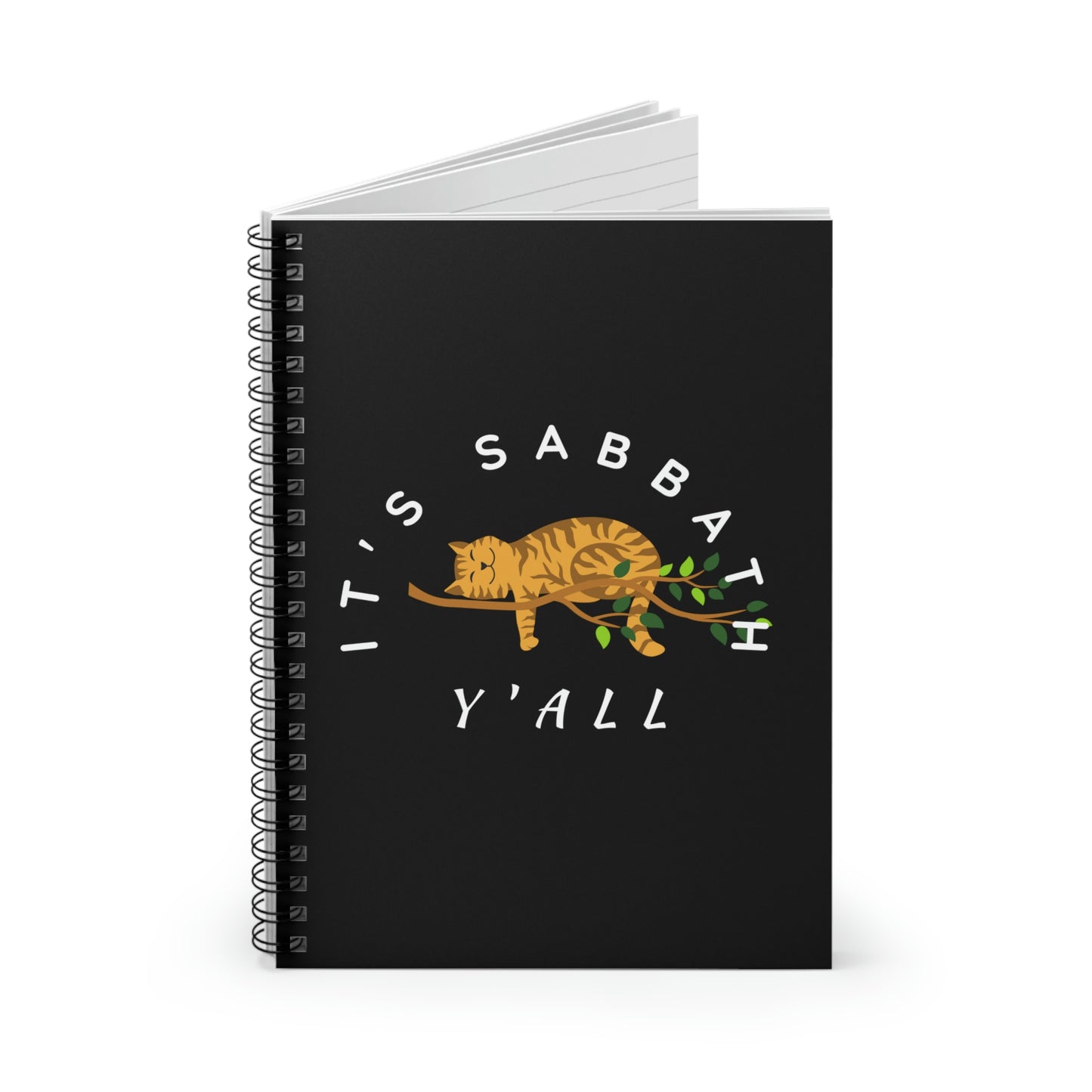 Religious Notebook -It's Sabbath Y'all, Sabbath notebook, 4th Commandment prayer journal, 7th Day inspirational church notes dairy, Cat lovers jornal