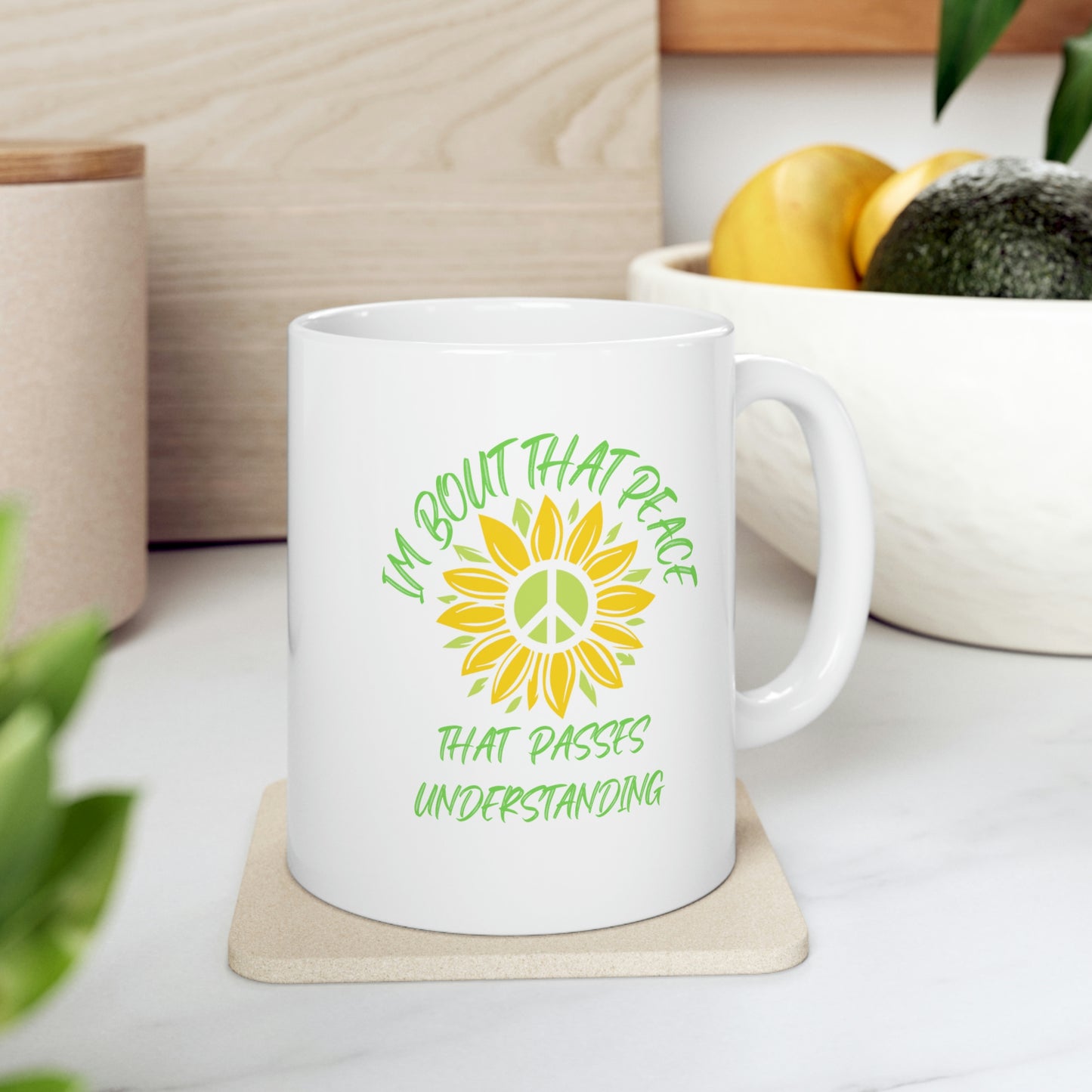 Christian Mug-  I'm Bout that Peace that Passes Understanding-Peace sign mug, Religious mug gift, Inspirational gift for women