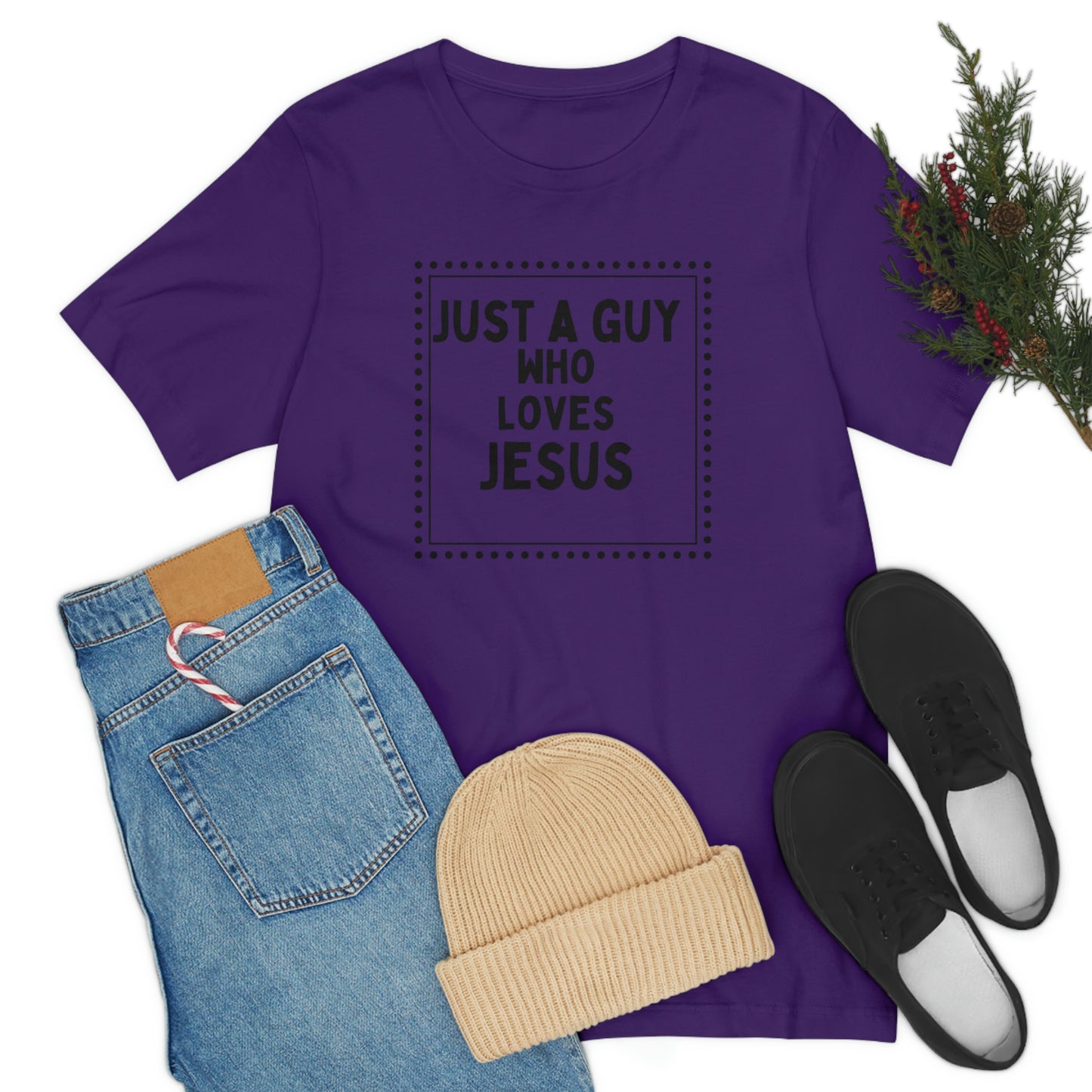 Just a guy who loves Jesus Christian tshirt, Jesus tee, Father's day tshirt, gift for brother or son,Religious men's t-shirt, men's faith tshirt, motivational tshirt, love tee, Bible tee gift