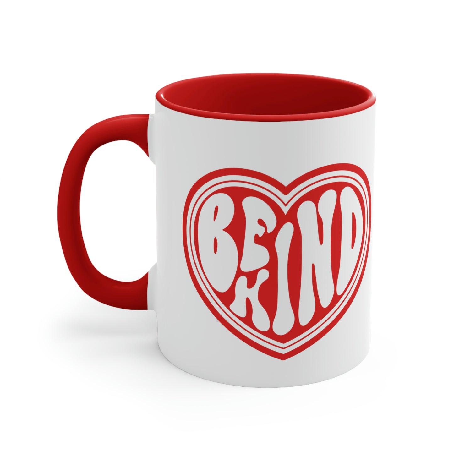 red and white mug reads Be Kind, ***See Matching Tee, gift for friend, motivational mug. 