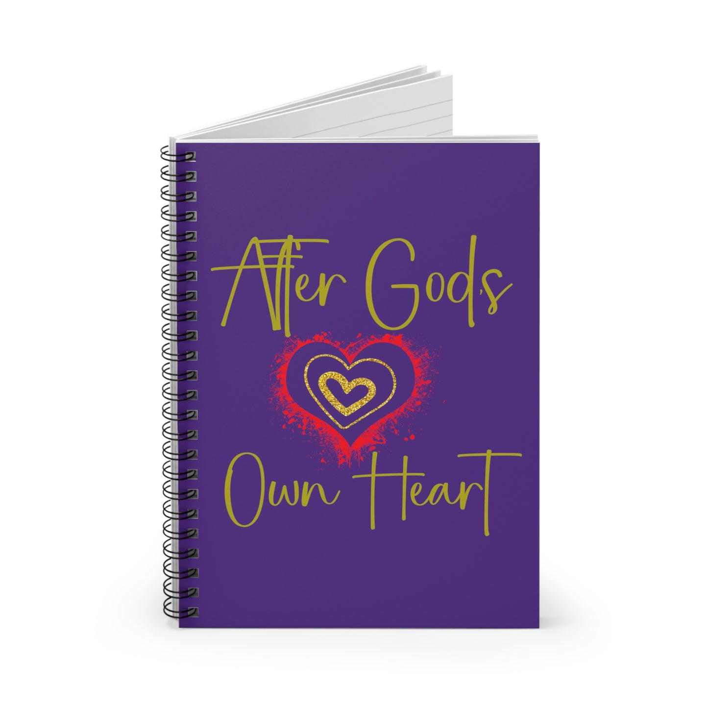 Religious Notebook -After God's Own Heart, Christian Inspirational journal, Widows dairy, Bible verse journal, Bible study notes book, gift for Heart month