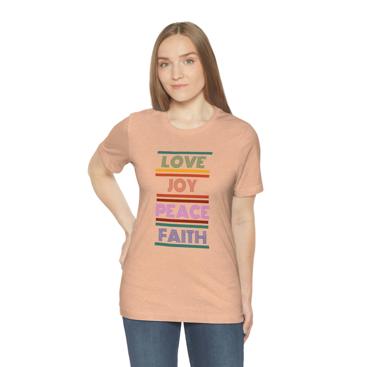 Love Joy Peace Faith tee, Christian gift, Peace tshirt, Joy tee gift, gift for teacher, faith tee, Inspirational gift, motivational t-shirt