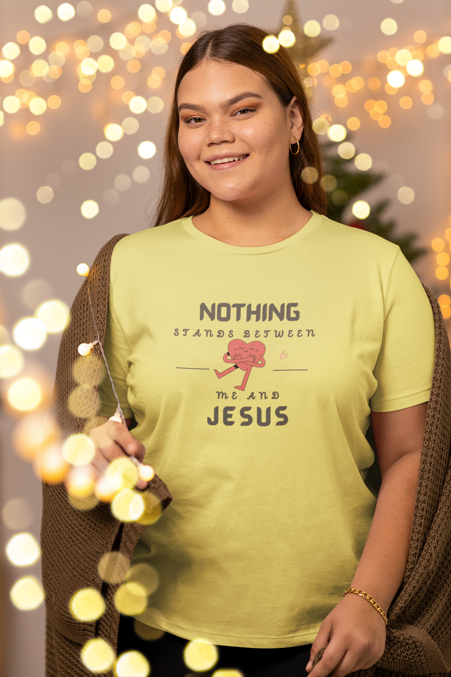 Nothing stands between me and Jesus Christian t-shirt, Inspirational gift tee, heart health tshirt, women's heath tshirt, men heart disease tshirt, gift for heart week, nurse tee, mental health tee, healthcare week gift