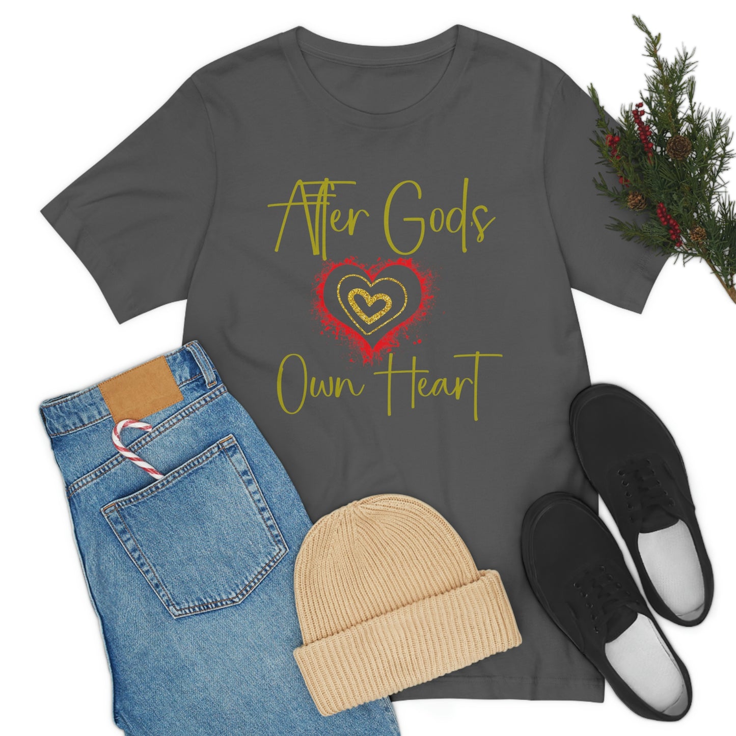 After God's Own Heart, Christian tshirt, Bible gift, Mothers day tee gift, Inspirational tee, Jesus shirt