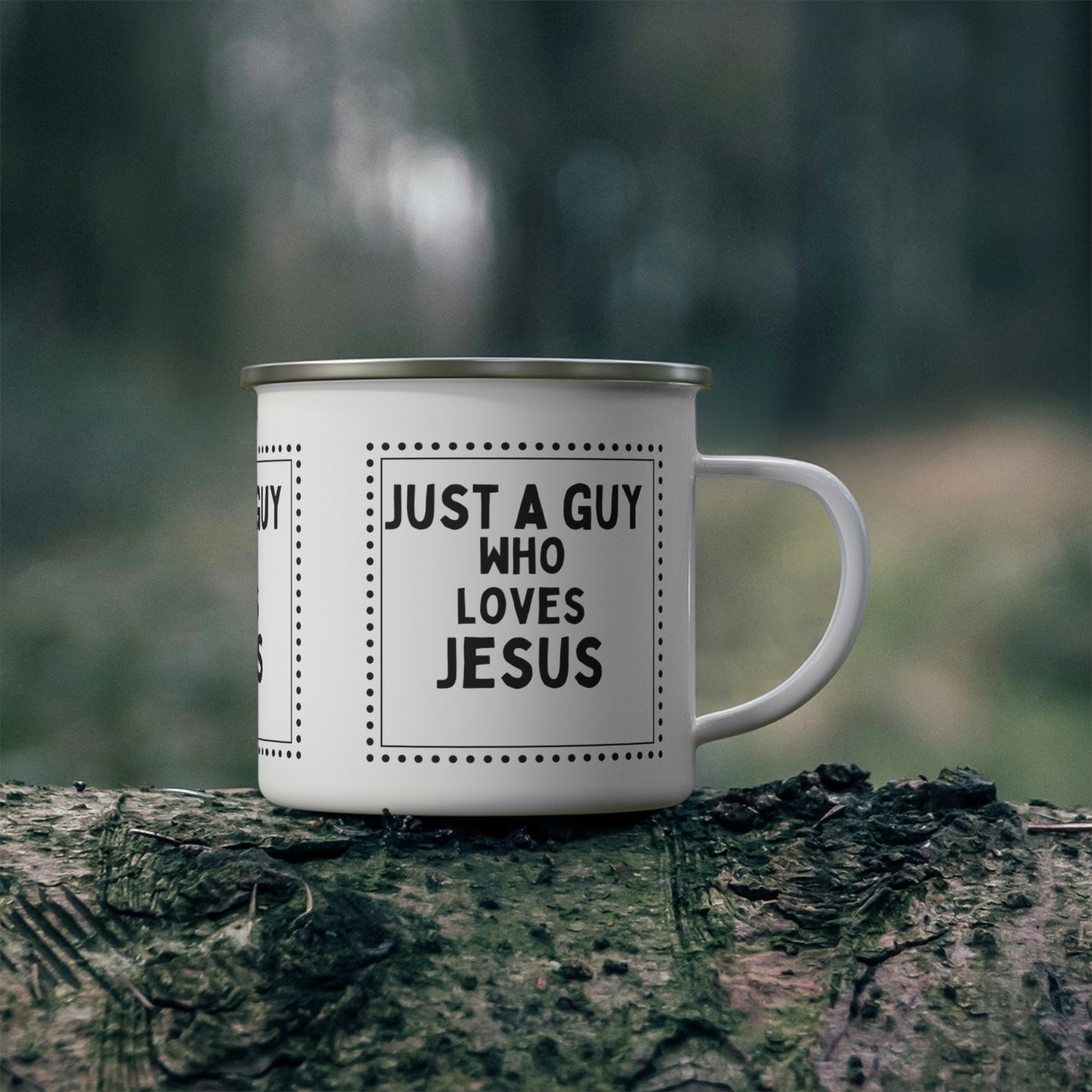 Christian Camping Mug-Just a guy who loves Jesus- Religious outdoor mug, gift for Dad, Pastor gift