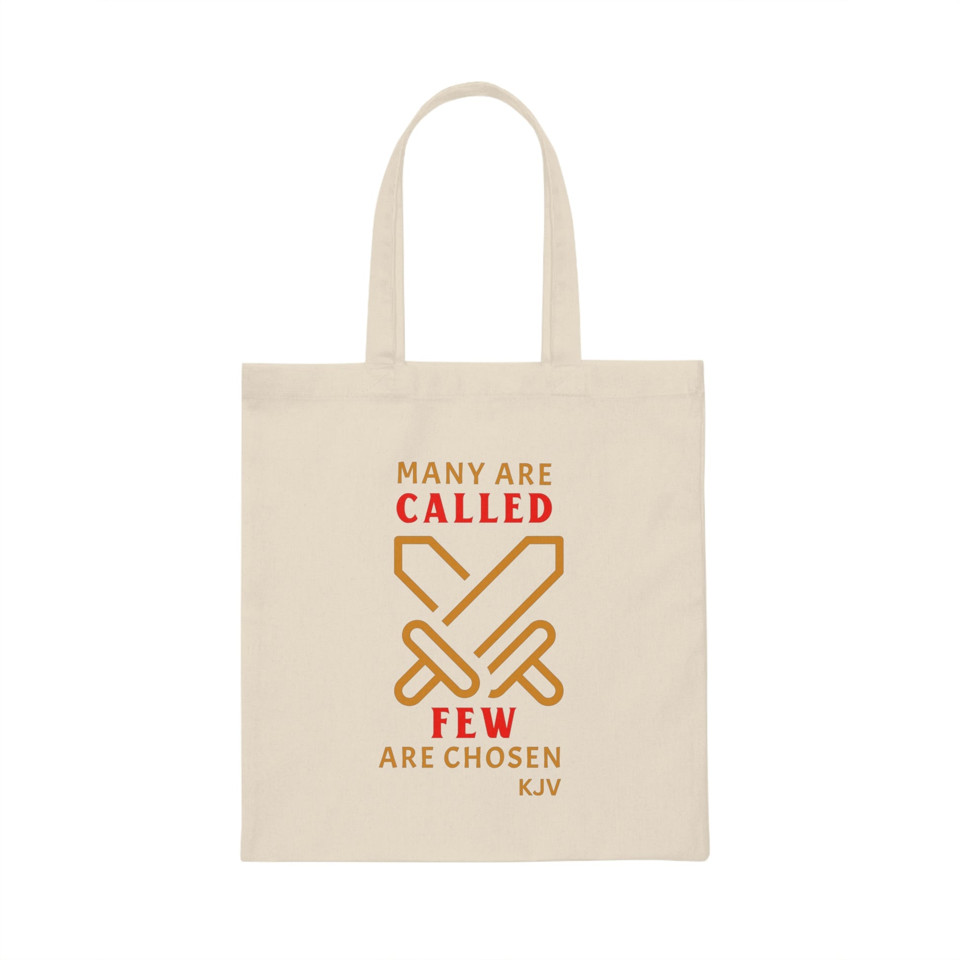 Canvas tote bag reads "Many are called, few are chosen, *** See Matching Tee, Mousepad and mug, perfect gift for new Christians, Baptism gift tote bag, Bible tote bag, gift tote for him or her, Scriptural verse tote bag, This personalized canvas tote bag would be an excellent addition to your bag collection.