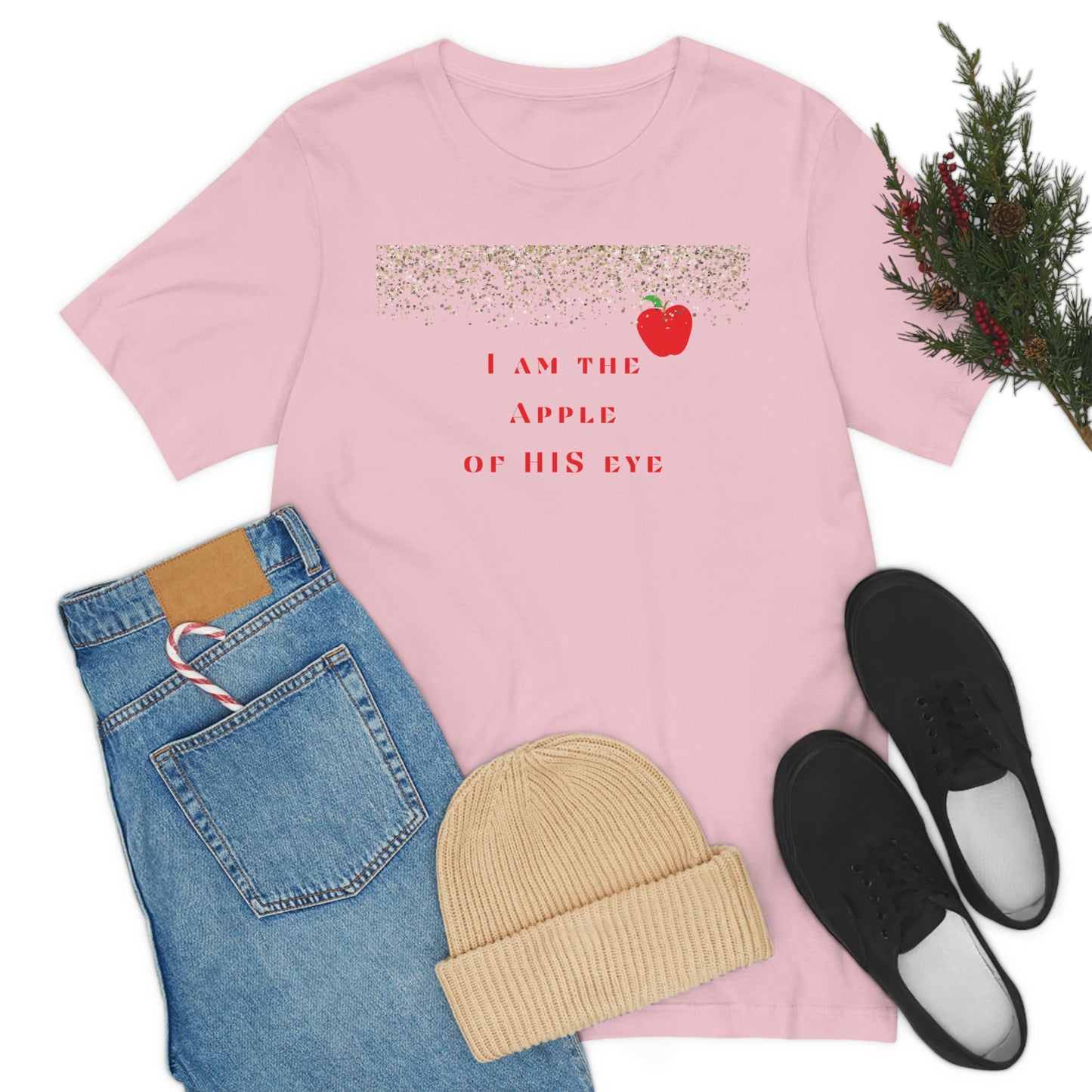 I am the apple of HIS eye Christian t-shirt, Faith tshirt, Inspirational gift for religious women,  apple of God's eye tee, Jesus tee, Inspirational tee, apple tee