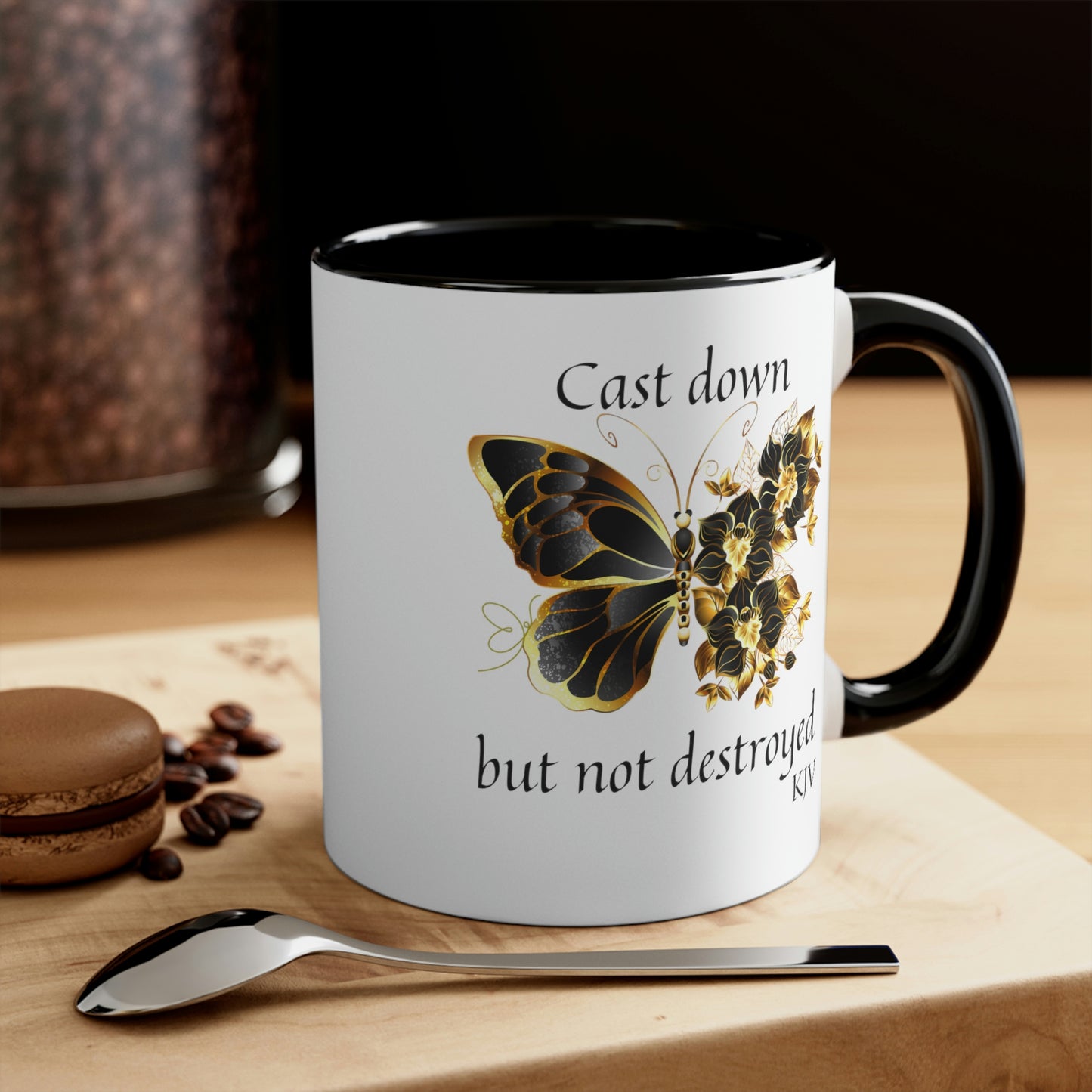 Christian Mug- Cast down but not Destroyed, Bible verse mug, Inspirational gift for Religious woman