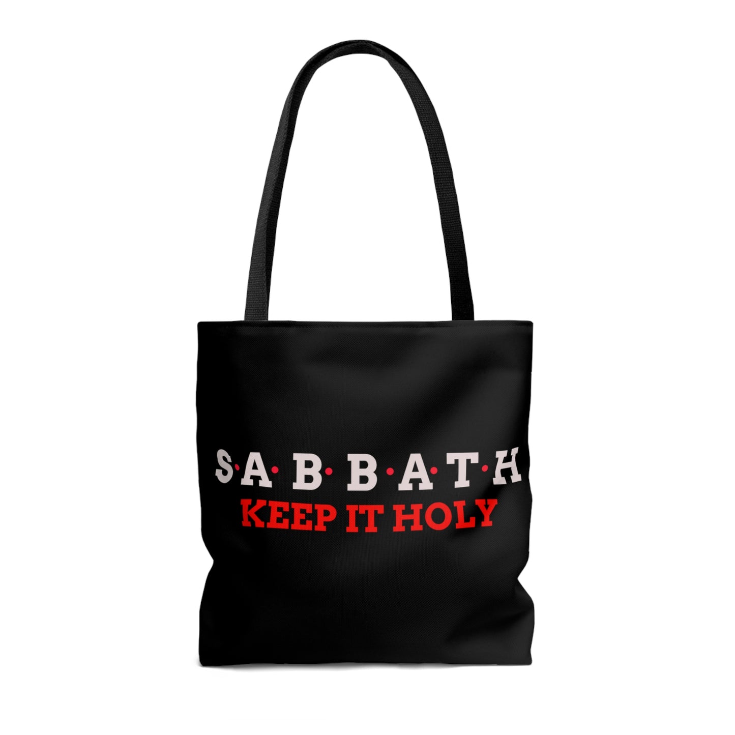 Christian Tote Bag AOP (print on both sides) Sabbath Keep it Holy, gift for Church members