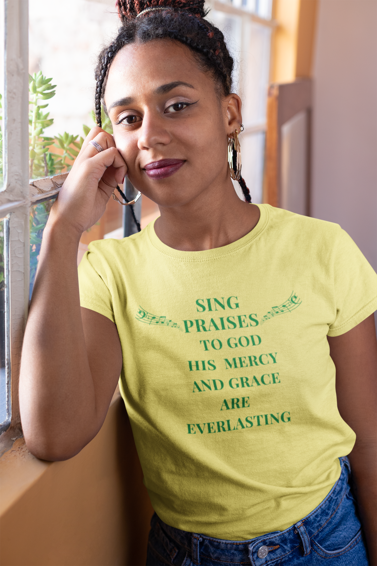 Sing Praises to God, His Mercy and Grace are Everlasting-Christian tee, Inspirational gift, Motivational t-shirt, Music tee, Jesus tshirt, Yahweh tee, Christian faith gift, Psalms 96 gift